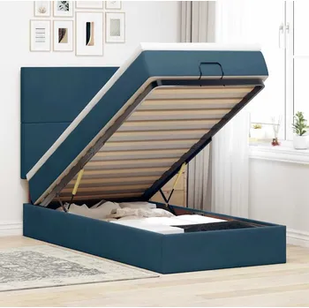 Postel vidaXL Osmanský rám postele s matracemi 90x190cm samet [3313370] Barva: Tmavě moddrá