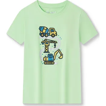 Chlapecké tričko Chlapecké bavlněné tričko s krátkým rukávem - Wolf & Wolfie S2601, zelinkavá Barva: Zelinkavá, Velikost: 128