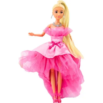 Panenka LEAN Toys 24501 Anlily panenka plesové šaty růžové, blond vlasy
