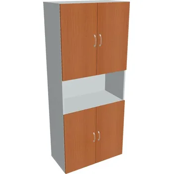 Policová skříň Skříň policová dveřová D 5 80 05 - TŘEŠEŇ , ŠEDÁ