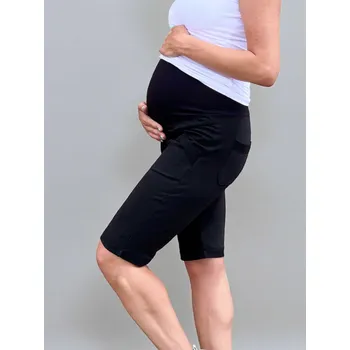 Těhotenská móda Těhotenské kraťasy Bloom - černé, bavlněné Velikost: M