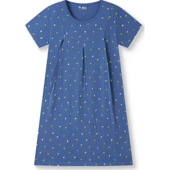 Dámská noční košile Dámská bavlněná noční košile s krátkým rukávem - Wolf & Wolfie D2634, tmavě modrá Barva: Modrá tmavě, Velikost: S