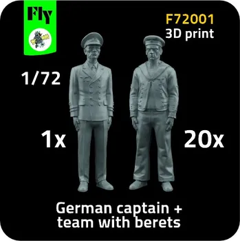 Plastikový model 1/72 1x Captain & 10x Sailors w/ berets