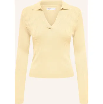 Dámský svetr Only Dámské Pletené Polo Tričko, žlutá, 34