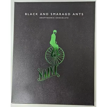 Čokoláda CHOCOLATE NAIVE BLACK AND SMARAGD ANTS (S Mravenci) -55g (Naive)