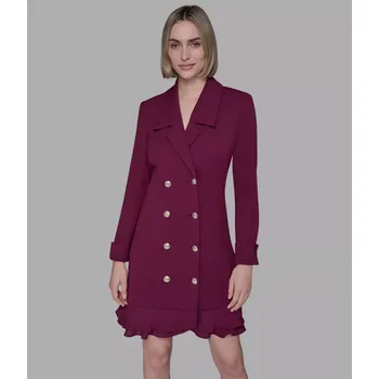 Dámské oblečení KARL LAGERFELD dámské šaty DOUBLE vínové S