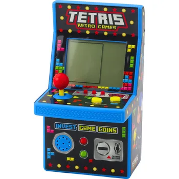 POP IT LEAN Toys 23491 Mini herní automat Tetris, 49 her, 1676 úrovní, modrý