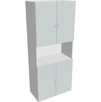 Policová skříň Skříň policová dveřová D 5 80 05 - ŠEDÁ , BÍLÁ