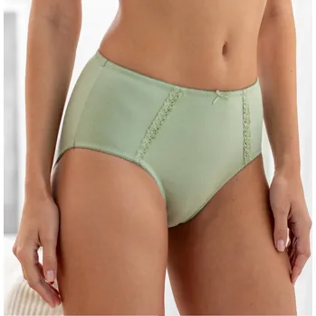 Dámské spodní prádlo Sada 2 bavlněných kalhotek maxi s ažurou růžová+zelená 42/44