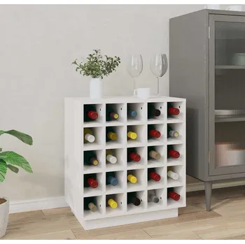 Stojan na víno VidaXL Skříňka na víno 25 lahví bílá