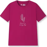 Dámské bavlněné tričko s krátkým rukávem - Wolf & Wolfie D2621, bordo Barva: Bordo, Velikost: 3XL