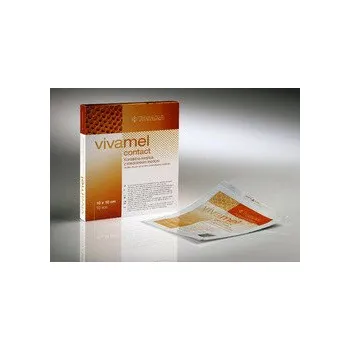 Zdravotnický materiál VIVAMEL CONTACT-KONTAKTNÍ MŘÍŽKA S LÉKAŘSKÝM MEDEM 10X10CM, 10KS V BALENÍ, 19709-1/10