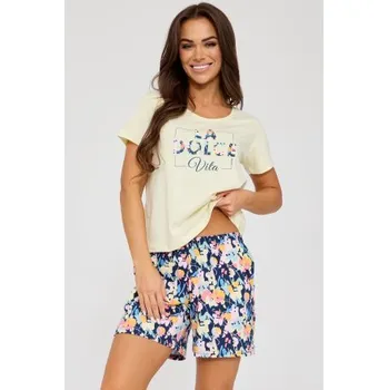 Dámské pyžamo Dámské pyžamo Cornette Dolce Vita - bavlna Žlutá L