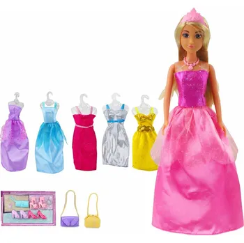 Panenka Módní Set Kolekce Panenka Anlily Šaty Doplňky 17ks.