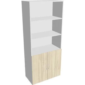 Policová skříň Skříň policová dveřová DZ 5 80 03 (Jednobodové zamykání) - AKÁT , BÍLÁ