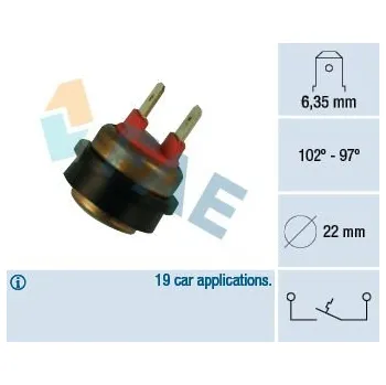 Ventilátor topení a klimatizace Teplotní spínač, větrák chladiče FAE 36290