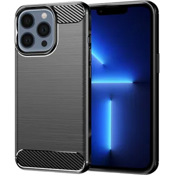 Pouzdro na mobilní telefon Techsuit - Karbonový silikon - iPhone 13 Pro Max - černý