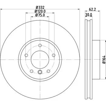 Brzdový kotouč Brzdový kotouč, , 34116771985, 34116793245, 34116868939, 34116886478, 6771985, 6793245, 6868939, 6886478, HELLA, 8DD 355 117-731