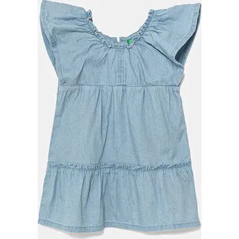 Dámské šaty Dětské bavlněné šaty United Colors of Benetton 4DHJGV02H.P.Seasonal modrá 50X, vel. 82