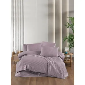 Povlečení Fialové damaškové povlečení na dvoulůžko/prodloužené s prostěradlem/4dílné 200x220 cm – Mila Home ID_1755454