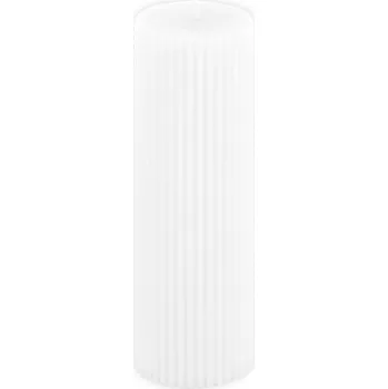 Party dekorace Chaks Dekoračná sviečka rebrovaná - Biela 5 x 15 cm