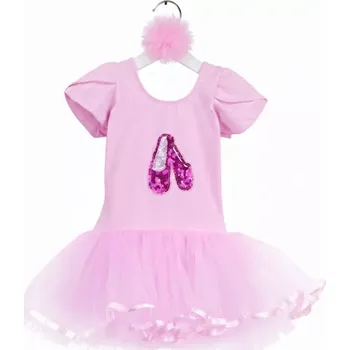 Karnevalový kostým Dívčí baletní dres s tutu sukní a flitry – růžová baletka (Dětský baletní kostým na maškarní, karneval i vystoupení)