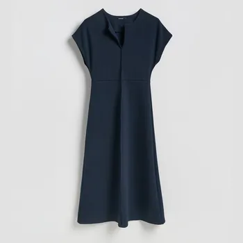 Dámské šaty Reserved - Midi šaty - tmavomodrá - 743HS-59X - 743HS-59X-XL