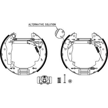 Brzdová čelist Sada brzdových čelistí, , 0017591600, 1154385, 1157302, 17489500, 34211154385, 34211157302, 34219064270, 423804, 423805, 423886, 424115, 424585, 6025170698, 7701202381, HELLA, 8DB 355 004-251