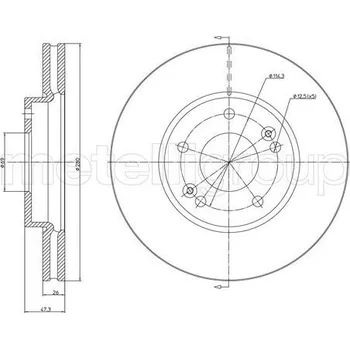 Brzdový kotouč Brzdový kotouč, , 517121D100, METELLI, 23-1053C