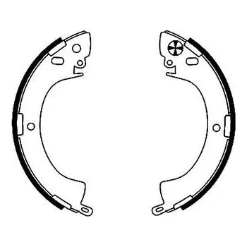 Brzdová čelist Sada brzdových čelistí, , 4600A257, MB238110, MB238114, MB238520, MB238521, MB238522, MB238523, MB587659, MB587660, MB587661, MB699017, MB699018, MB699019, MN102271, MR407920, HELLA, 8DB 355 000-821