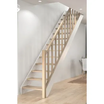Schodiště Úsporné dubové schody DOLLE HELSINKI Barva: Černé bočnice + přírodní dub, Podstupnice: Bez podstupnic, Zábradlí: Bez zábradlí
