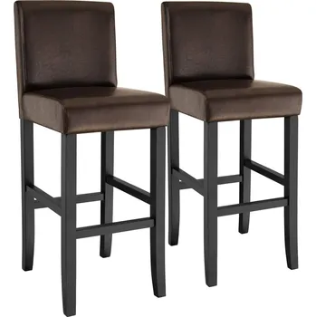 Jídelní židle Tectake Barové stoličky hnědé 2ks Rozbale(v)no