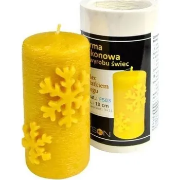 Forma na odlévání Lysoň silikonová forma - válec se sněhovou vločkou