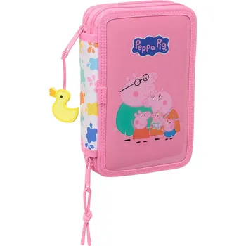 Penál Dvoupatrový penál PEPPA PIG "BABY PIG" - vybavený 29ks