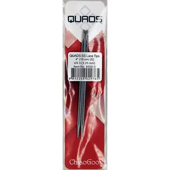 Nástroj na niť a příze ChiaoGoo Jehlice Quads S 10Cm 3,25mm (Pletací jehlice ChiaoGoo Quads S 10Cm 3,25mm)