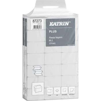 Drogerie KATRIN Resta ubrousky skládané 2vrstvé bílé 155 × 255 mm 140 ks - 21 bal