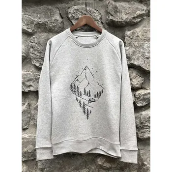 Pánská mikina Pánská mikina bez kapuce Pure nature - šedá Žíhaně šedá L