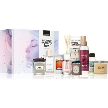 Drogerie Beauty Beauty Box Notino Mexx Inspired Warmth osvěžovač textilií 200 ml + Culti Milano Spray Aramara bytový sprej 100 ml + Millefiori Milano Magnolia Blossom & Wood aroma difuzér 100 ml + Woodwick Fireside Au Coin Du Feu vonná svíčka 85 g + Paddywax Jumbo