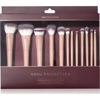 SOSU Cosmetics Ultimate Brush Essentials SOSU Cosmetics P01 Large Powder Brush štětec na pudr 1 ks + SOSU Cosmetics P02 Angled Bronzing Brush štětec na bronzer 1 ks + SOSU Cosmetics P03 Full Coverage Foundation Brush štětec na make-up 1 ks + SOSU Cosmetic
