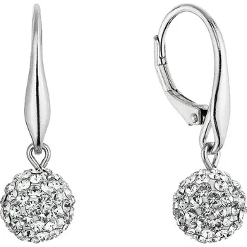 Náušnice Stříbrné náušnice kuličky se Swarovski krystaly 31326.1 rhodiované stříbro, Swarovski krystaly
