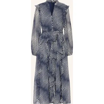 Dámské šaty Hobbs Dámské Šaty Miriam S Volány, tmavě modrá / krémová, 40