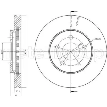 Brzdový kotouč Brzdový kotouč, , 4683259, 4683259AC, METELLI, 23-1622