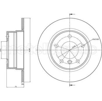 Brzdový kotouč Brzdový kotouč, , 34216752545, 34216766225, 34216794306, METELLI, 23-0951C