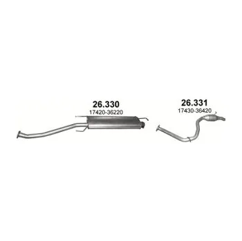 Výfuková trubka vyfuk, 1743036420, POLMO, 26.331