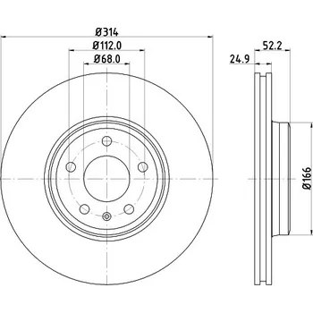 Brzdový kotouč Brzdový kotouč, , 8K0098301F, 8K0615301, 8K0615301T, 8W0615301T, 8WD615301, L8K0615301, L8KD615301, L8WD615301, HELLA, 8DD 355 113-881