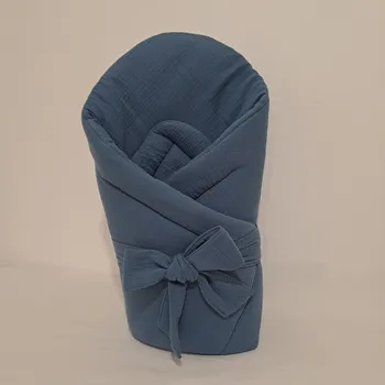 Zavinovačka Pro útulný domov Zavinovačka mušelínová Petrolejová modrá Rychlozavinovačka: s mašlí bez suchého zipu