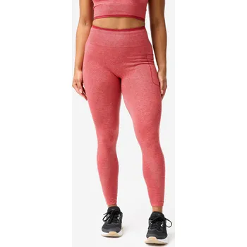 Dámské legíny DOMYOS Dámské legíny na posilování bezešvé M - Š30 D31 RŮŽOVÁ|ČERVENÁ