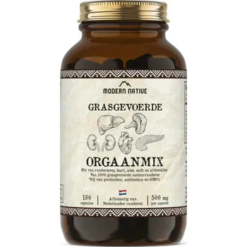 Modern Native Grass-Fed Hovězí komplex 5 orgánů, 180 kapslí přirozený multivitamín z orgánů