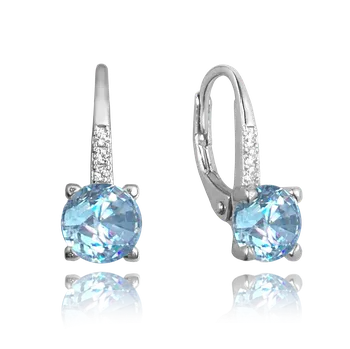 Náušnice Moonlit Náušnice se světle modrým zirkonem v elegantním stříbrném provedení