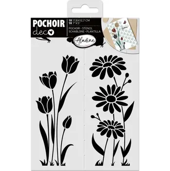 Aladine Plastová šablona Tulipán a kopretina 18x13cm